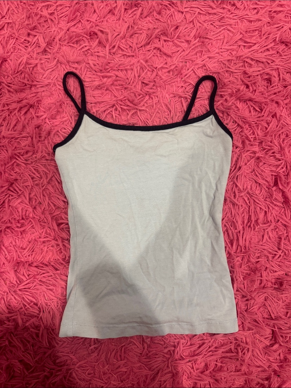 Bershka Light Blue Cami with Navy Contrast Trim